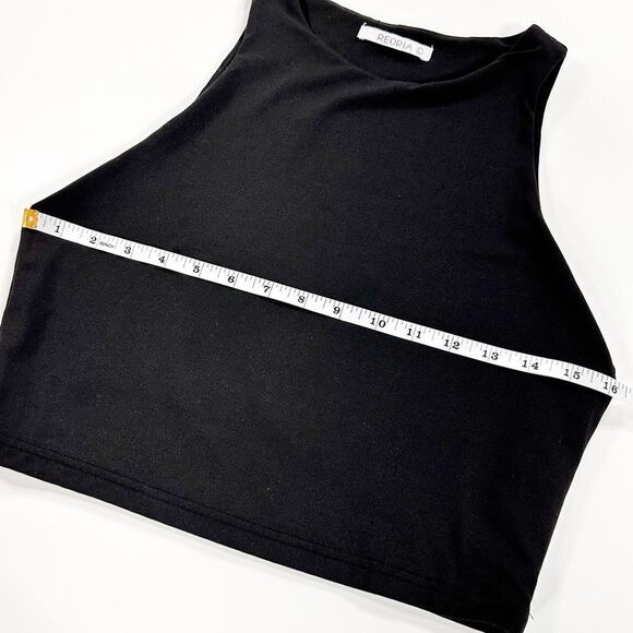 ReoRia black sleeveless racer back tank crop top L - Picture 6 of 7